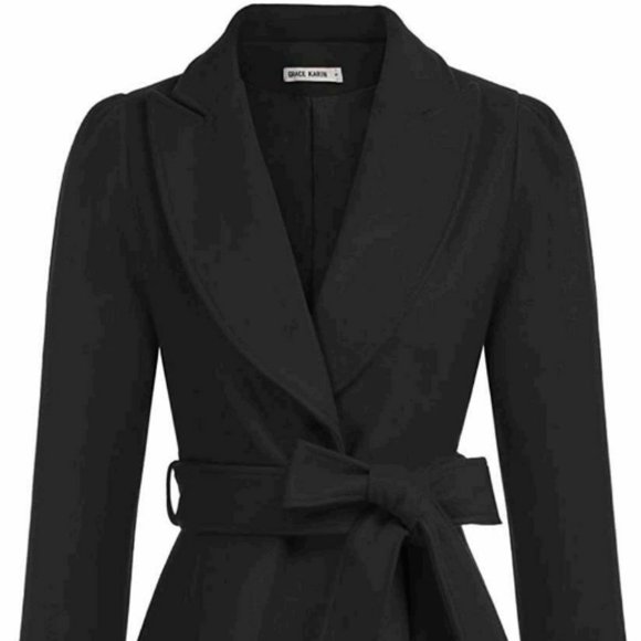 Women's Notched Lapel Coat Long Sleeves